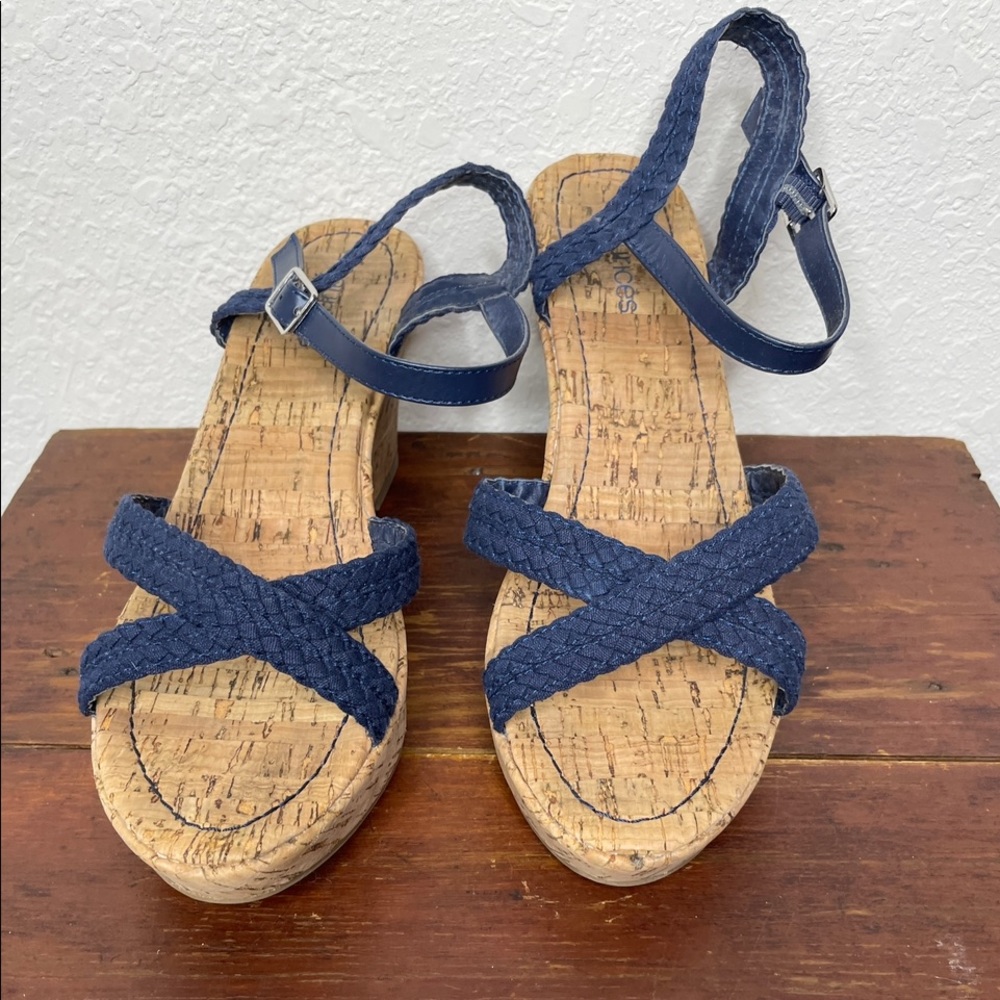 Maurice Navy Wedges size 10